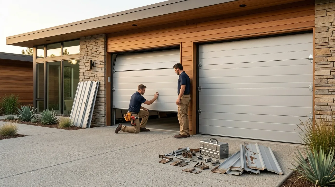 Raised panel garage door